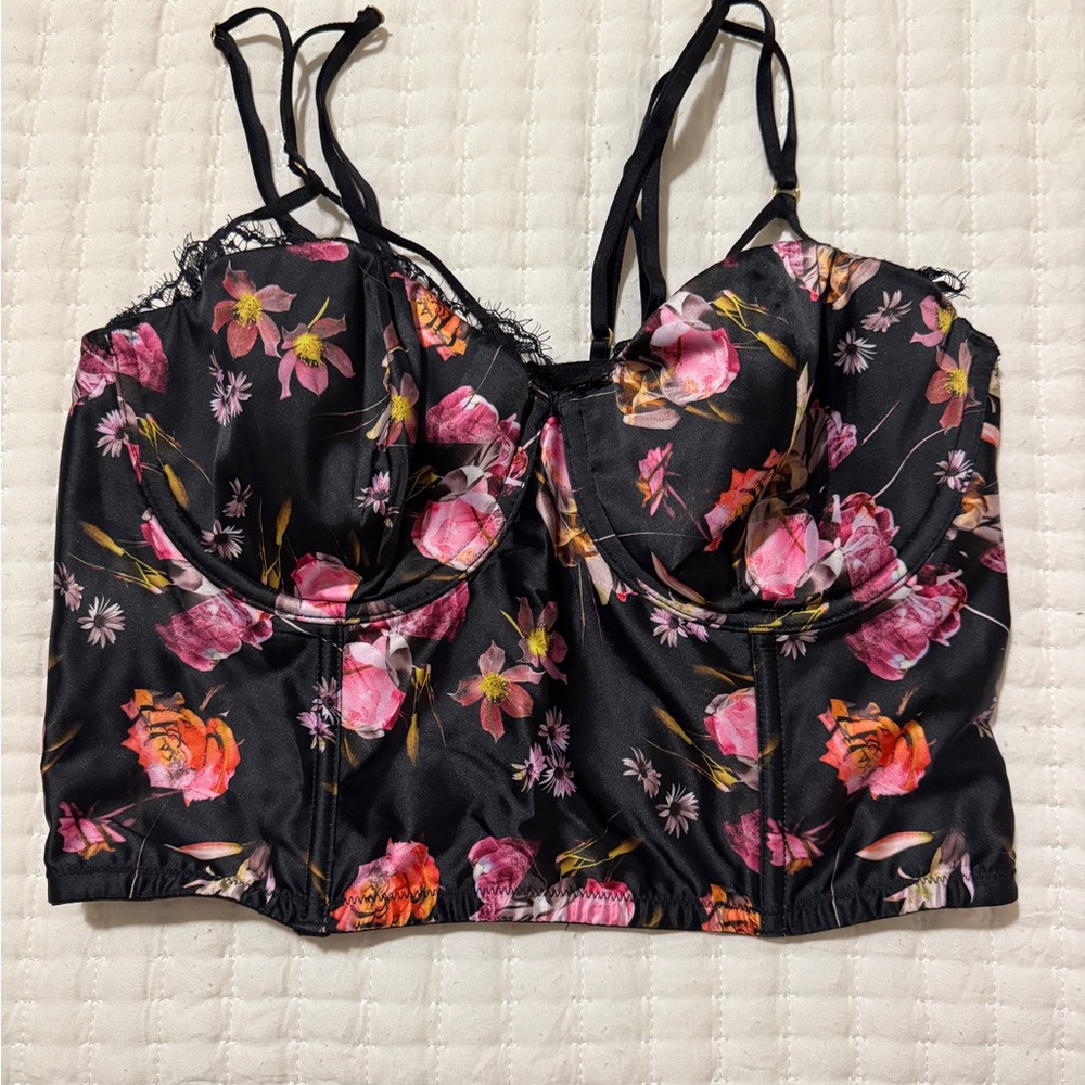Victoria's Secret Black Floral Bralette